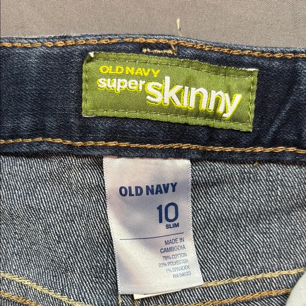 Old Navy Girls'‎ Super Skinny Stretch Adjustable Waist Jeans Dark Wash